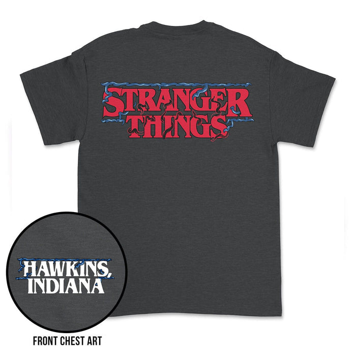RSVLTS Stranger Things Crewneck T-shirt Stranger Things "Hawkins, Indiana" – Crewneck Tee Stranger Things "Hawkins, Indiana" – Crewneck Tee