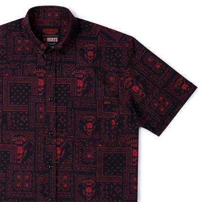 RSVLTS XS Stranger Things Short Sleeve Shirt Stranger Things "Welcome to Hellfire" – KUNUFLEX Short Sleeve Shirt  Stranger Things "Welcome to Hellfire" – KUNUFLEX Short Sleeve Shirt