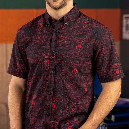 RSVLTS Stranger Things Short Sleeve Shirt Stranger Things "Welcome to Hellfire" – KUNUFLEX Short Sleeve Shirt  Stranger Things "Welcome to Hellfire" – KUNUFLEX Short Sleeve Shirt
