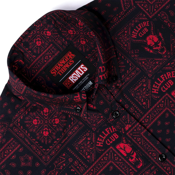RSVLTS Stranger Things Short Sleeve Shirt Stranger Things "Welcome to Hellfire" – KUNUFLEX Short Sleeve Shirt  Stranger Things "Welcome to Hellfire" – KUNUFLEX Short Sleeve Shirt