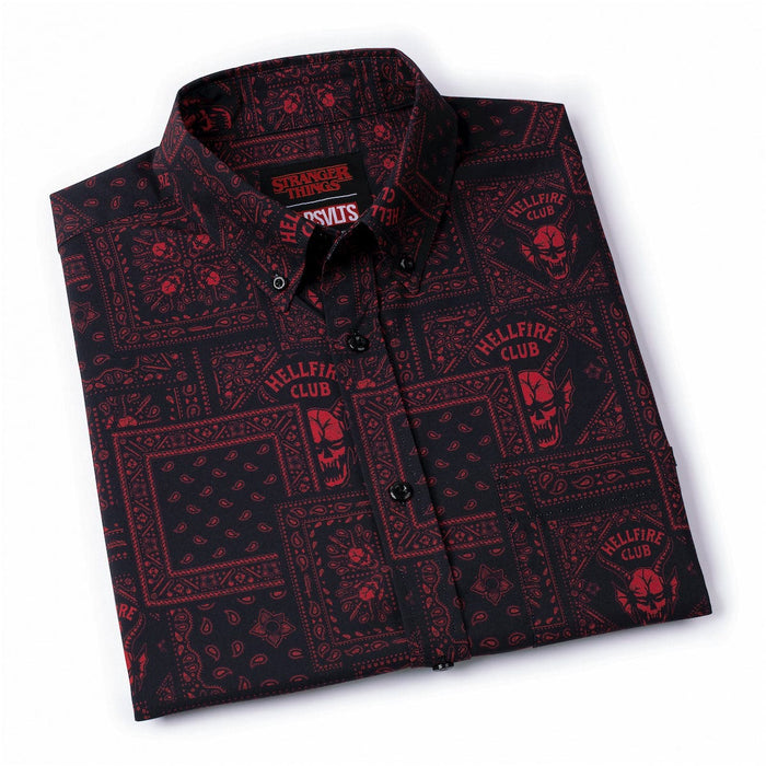RSVLTS Stranger Things Short Sleeve Shirt Stranger Things "Welcome to Hellfire" – KUNUFLEX Short Sleeve Shirt  Stranger Things "Welcome to Hellfire" – KUNUFLEX Short Sleeve Shirt