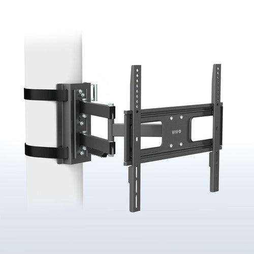 Black TV wall mount on a white background