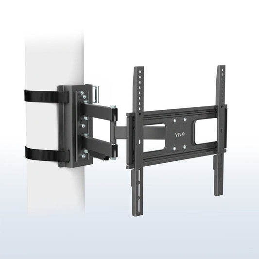 Black TV wall mount on a white background