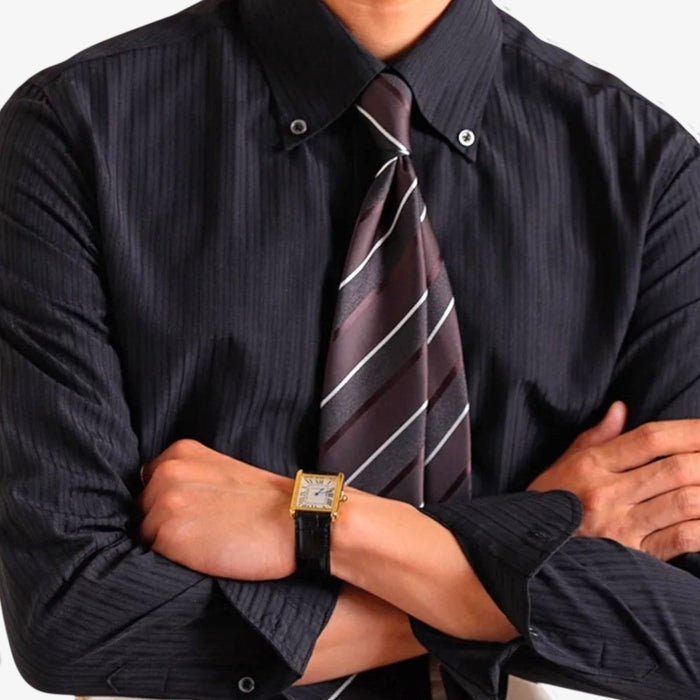 Striped cotton dress shirt - AntoniosClothing - Pale apricot