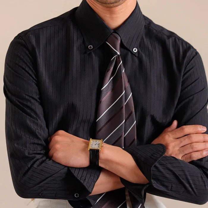 Striped cotton dress shirt - AntoniosClothing - Green