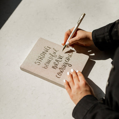 Strong Beautiful Brave Courageous Fabric Journal [Online Only]