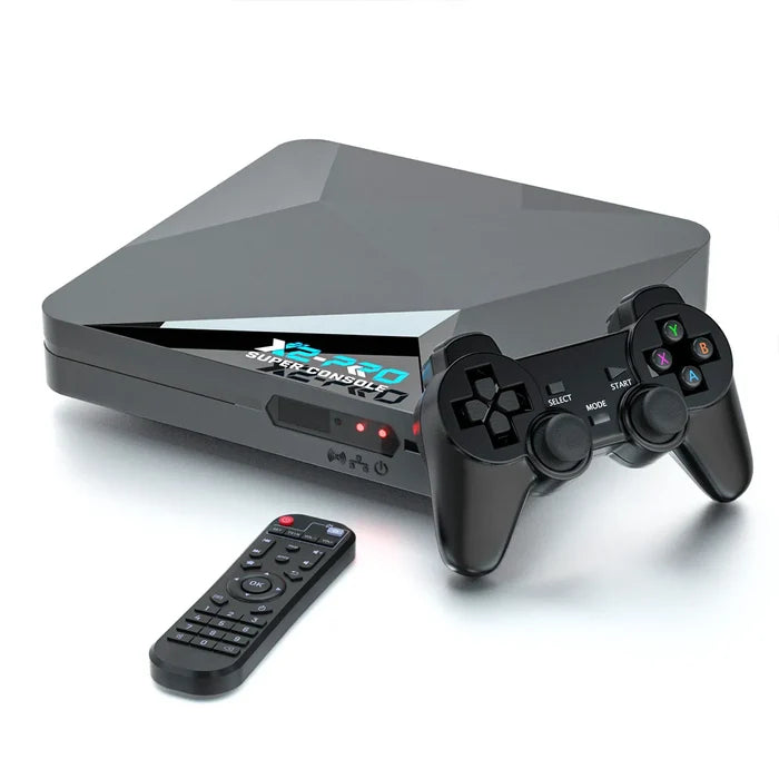 Super Console X2 Pro with controller and remote white background