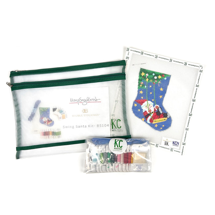 Swinging Santa Ornament Sized Bauble Stocking Kit