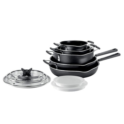 T-FAL 10 pc Stackable Cookware Set - Blemished package with full warranty - B198SA74