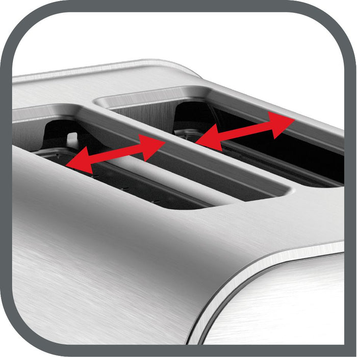 T-FAL 2 Slice Stainless Steel Toaster - Blemished package with full warranty - TT682D50