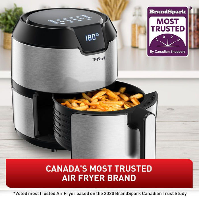 T-FAL 4.2L Digital Stainless Steel Prestige Air Fryer - Blemished package with full warranty - EY403D50