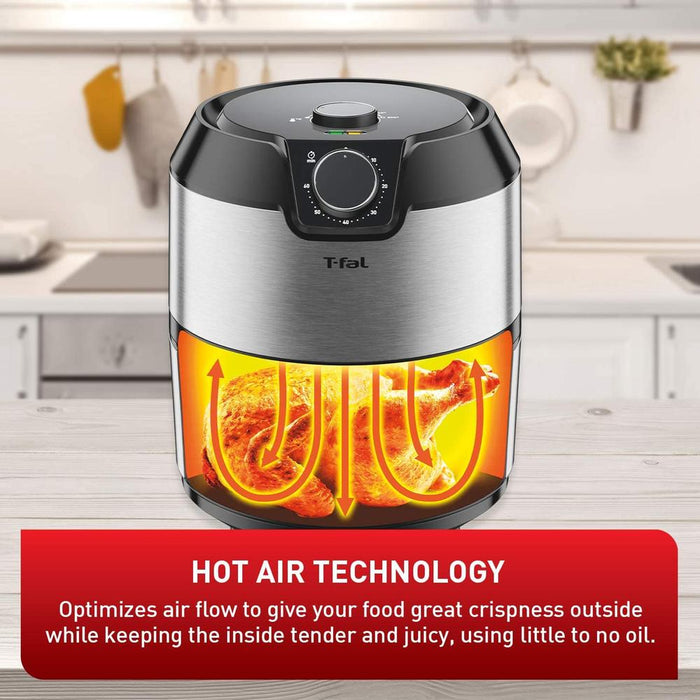 T-FAL Stainless Steel Easy Fry XL Air Fryer - Blemished package with full warranty - EY201D50