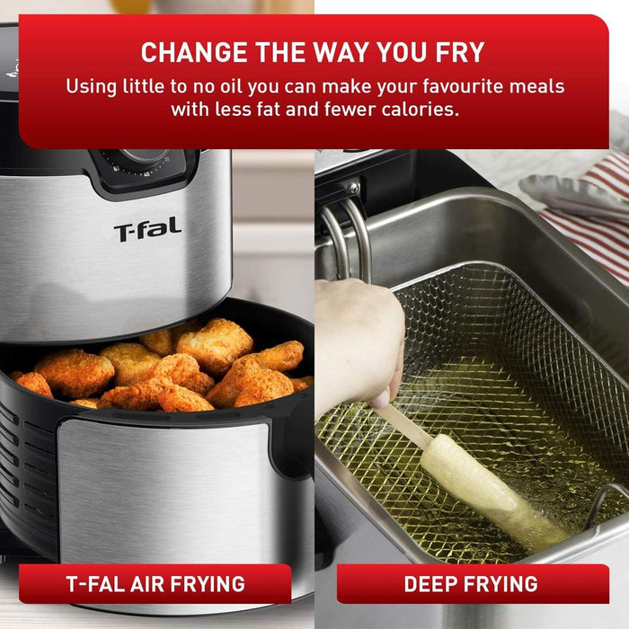 T-FAL Stainless Steel Easy Fry XL Air Fryer - Blemished package with full warranty - EY201D50