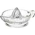 Tablecraft Glass Juicer, Clear Measures 6 inch diameter Easy to clean, dishwasher safe Dimensions: 8.5 x 6 x 3.25 When life hands you lemons, grab TableCrafts glass juicer with handle, and make lemonade-H223 Hannah's Variety Store