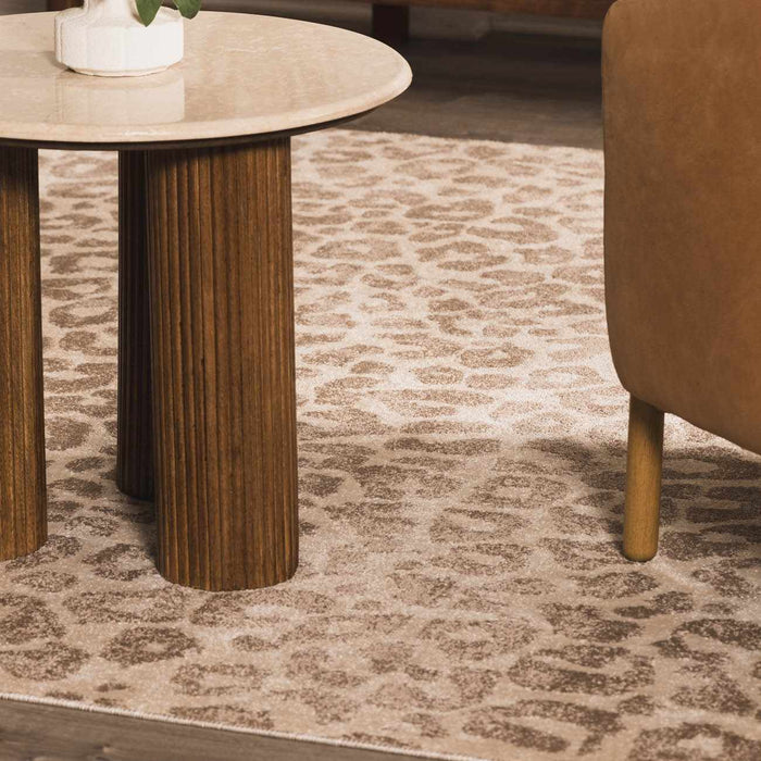 Tan Bonhill Leopard Print Area Rug [Online Only]