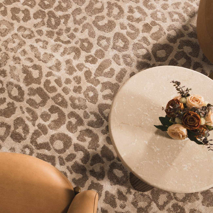 Tan Bonhill Leopard Print Area Rug [Online Only]