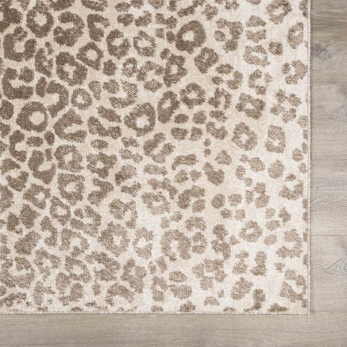 Tan Bonhill Leopard Print Area Rug [Online Only]