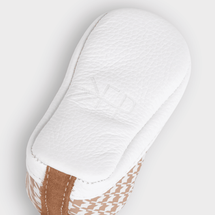 Tan Houndstooth Slip On Baby Shoe Slip On Soft Sole