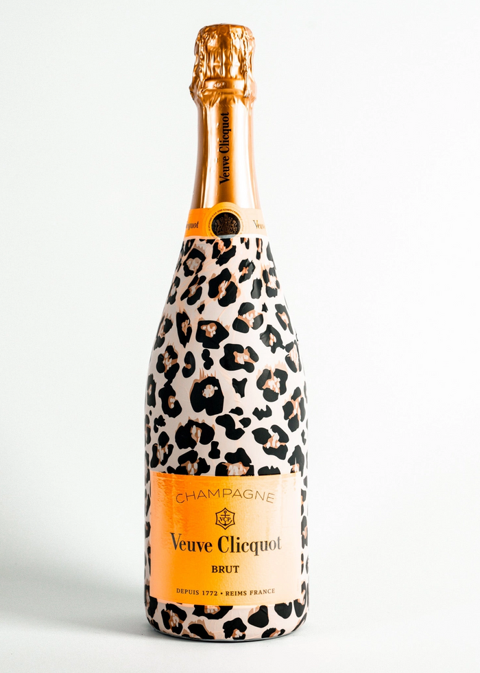 beau bottles champagne bottle wrap tan leopard