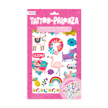 Tattoo-Palooza Temporary Tattoos - Funtastic Friends - in packaging