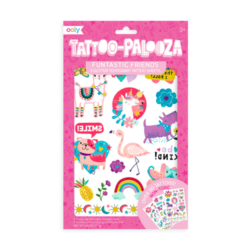 Tattoo-Palooza Temporary Tattoos - Funtastic Friends - in packaging