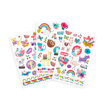 OOLY Tattoo-Palooza Temporary Tattoos - Funtastic Friends - 3 Sheets displayed