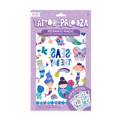 Tattoo-Palooza Temporary Tattoos - Mermaid Magic - in packaging
