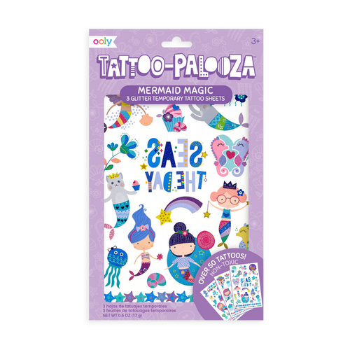 Tattoo-Palooza Temporary Tattoos - Mermaid Magic - in packaging