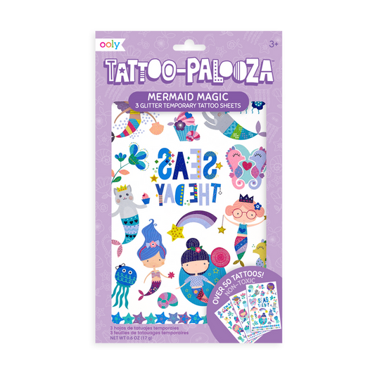 Tattoo-Palooza Temporary Tattoos - Mermaid Magic - in packaging