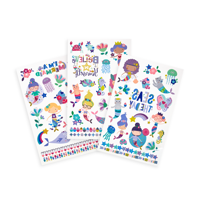 Tattoo-Palooza Temporary Tattoos - Mermaid Magic - 3 Sheets displayed