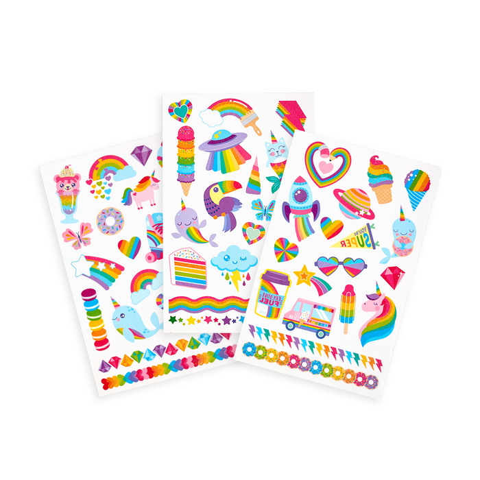 Tattoo-Palooza Temporary Tattoos - Over the Rainbow - 3 Sheets displayed