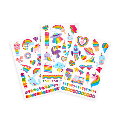 Tattoo-Palooza Temporary Tattoos - Over the Rainbow - 3 Sheets displayed