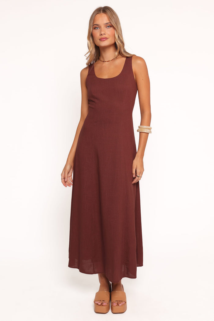 Petal and Pup USA DRESSES Tatum Maxi Dress - Chocolate