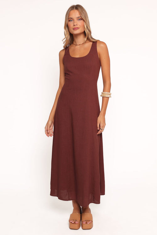 Petal and Pup USA DRESSES Tatum Maxi Dress - Chocolate