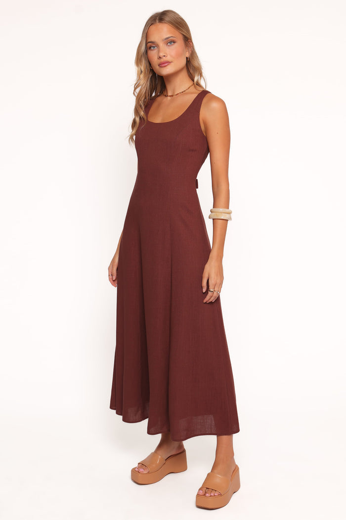 Petal and Pup USA DRESSES Tatum Maxi Dress - Chocolate