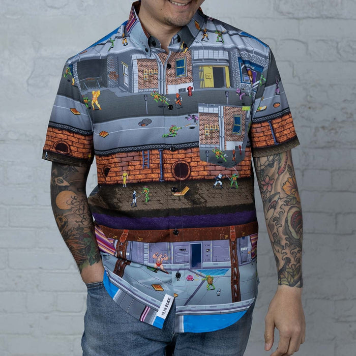 RSVLTS Nickelodeon Short Sleeve Shirt Teenage Mutant Ninja Turtles "Button Mashers" – KUNUFLEX Short Sleeve Shirt