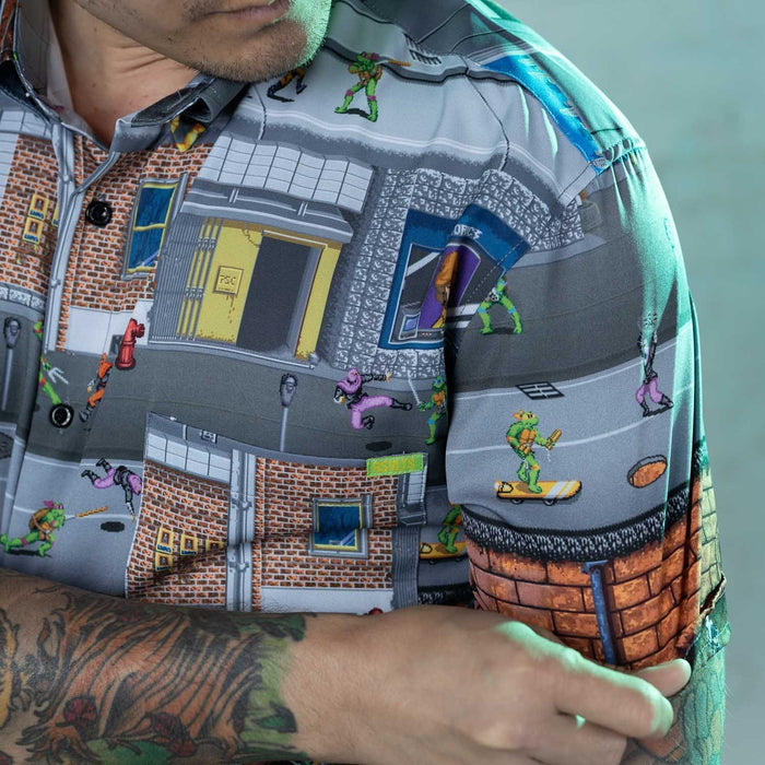 RSVLTS Nickelodeon Short Sleeve Shirt Teenage Mutant Ninja Turtles "Button Mashers" – KUNUFLEX Short Sleeve Shirt
