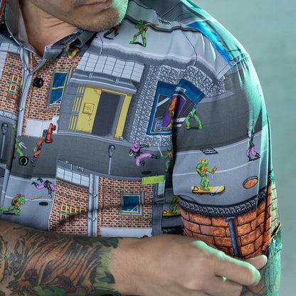 RSVLTS Nickelodeon Short Sleeve Shirt Teenage Mutant Ninja Turtles "Button Mashers" – KUNUFLEX Short Sleeve Shirt