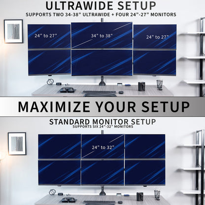 Monitor setup options with text and images of multiple monitors.