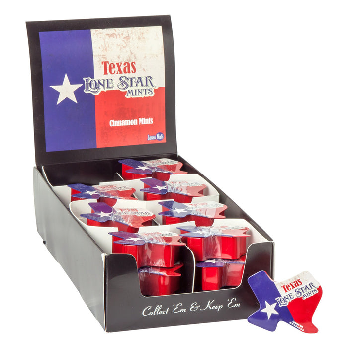 Texas Lone Star Flag Shape Mints Tin - 24ct