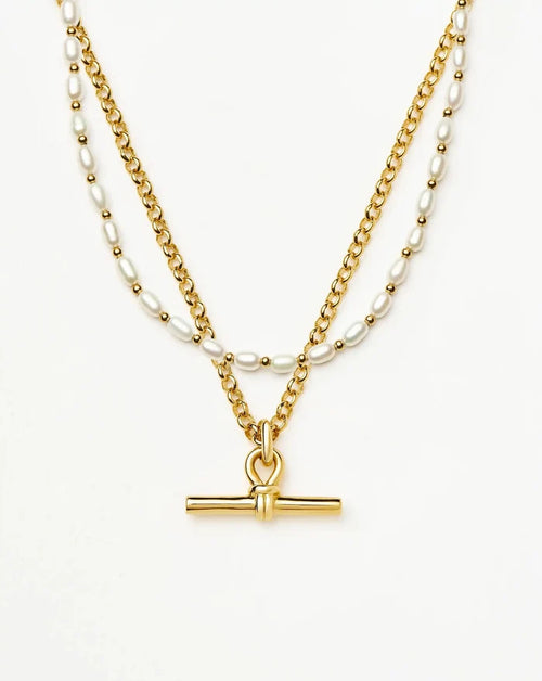 The Andy Pearl Necklace Set | 18ct Gold Plated/Pearl Necklaces Missoma
