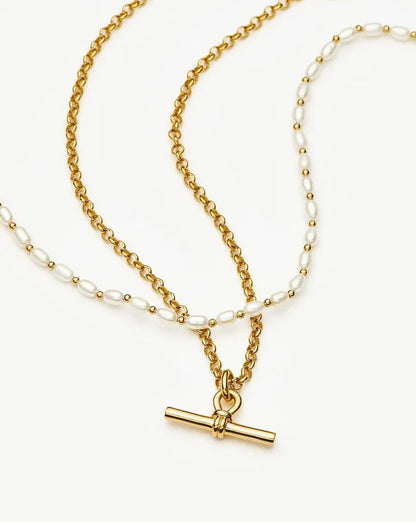 The Andy Pearl Necklace Set | 18ct Gold Plated/Pearl Necklaces Missoma