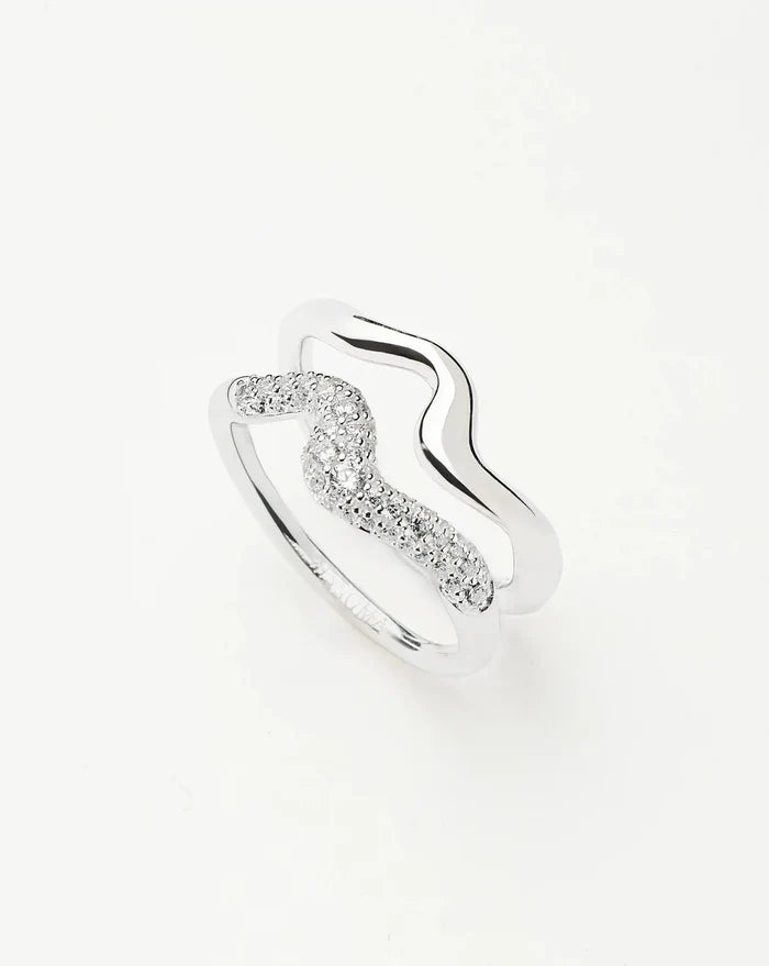Molten Stacking Ring Set | Sterling Silver Layering Sets Missoma