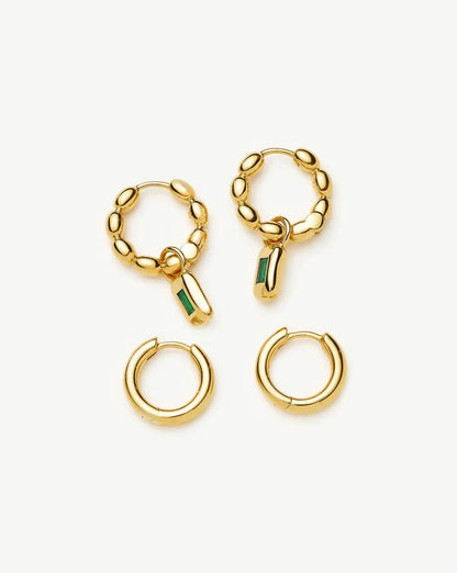 The Destination Hoop Set | 18ct Gold Plated Earrings Missoma
