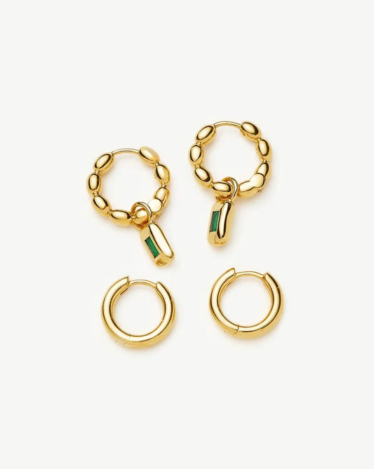 The Destination Hoop Set | 18ct Gold Plated Earrings Missoma