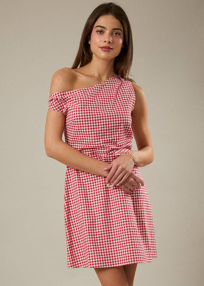 sunday edition le lis asymmetrical mini dress gameday red Georgia