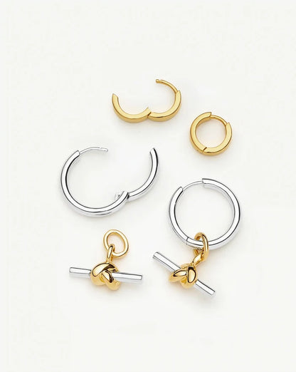 The T-Bar Earring Set | 18ct Gold Plated, Silver Plating on Brass Earrings Set Missoma