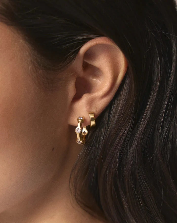 The Tennis Hoop Set | 18ct Gold Plated/Cubic Zirconia Earrings Sets Missoma