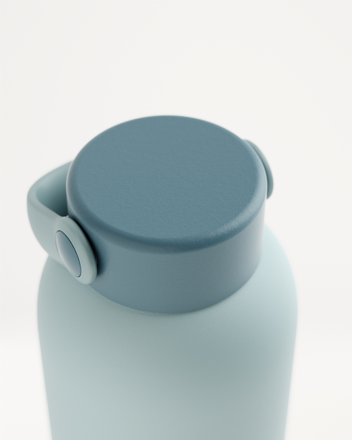 Thermo Steel Bottle · Carry Cap, 600ml reusable design.