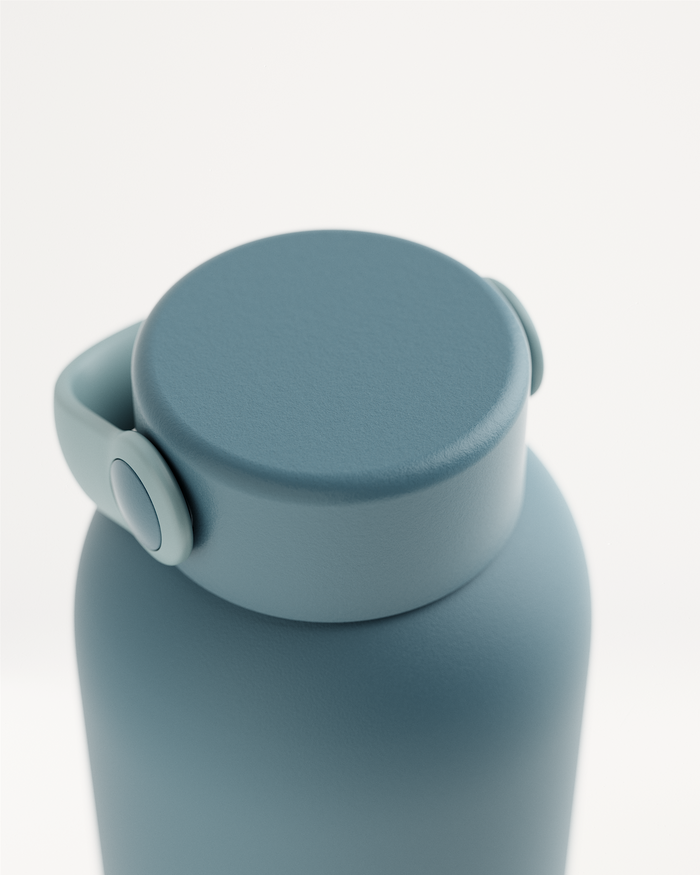 Thermo Steel Bottle · Carry Cap, double-walled, teal, 600ml.